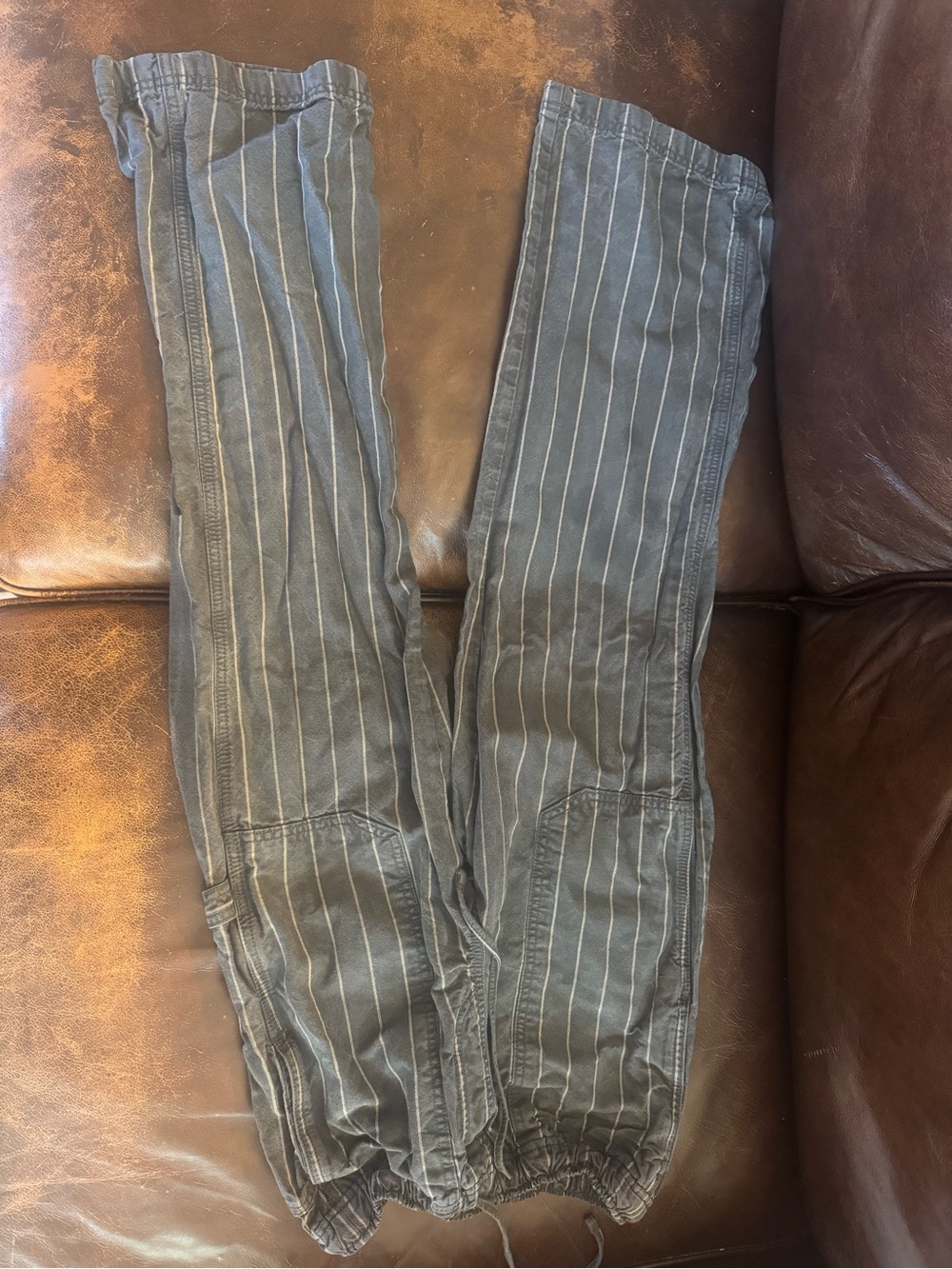 aerie Gray Pinstripe Boyfriend Jeans